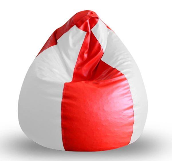 Style Homez Premium Leatherette Classic Bean Bag XL Size White Color, Cover Only