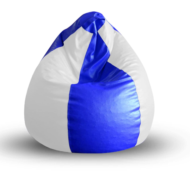 Style Homez Premium Leatherette Classic Bean Bag XL Size White Color, Cover Only